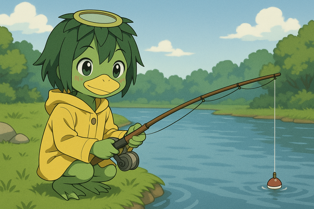 河童、海釣りに行く